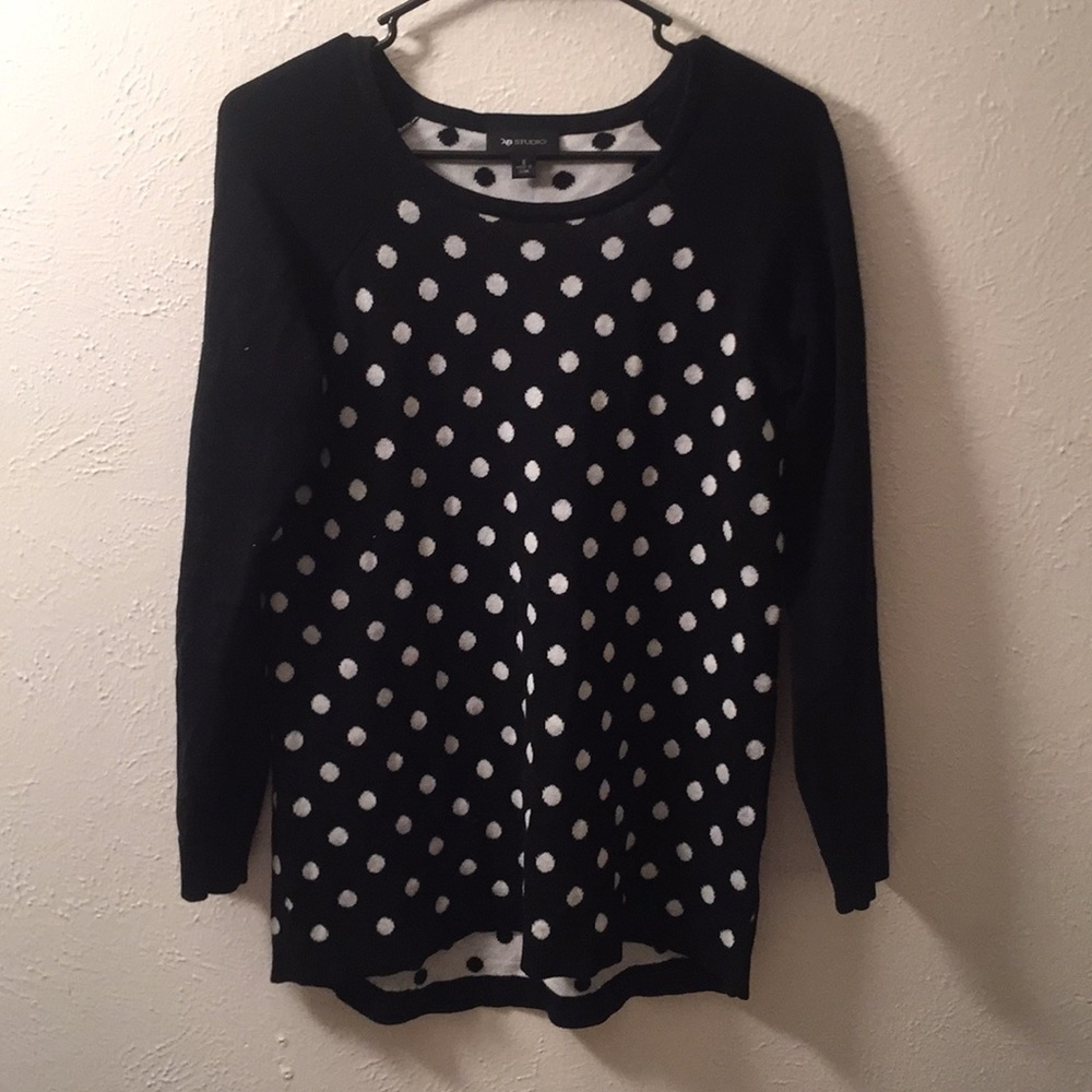 Ab studios polka dot sweater
